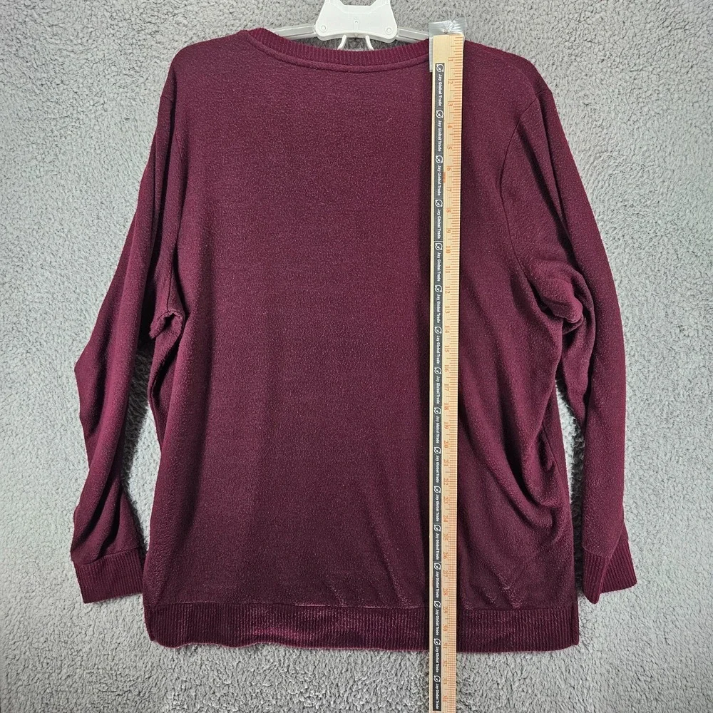 Lucky Brand Men Pullover V-Neck Sweater Maroon Lightweight Size‎ XXL 2XL